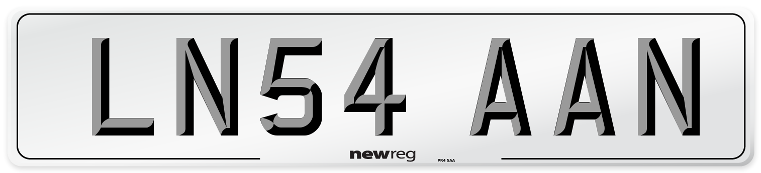 LN54 AAN Number Plate from New Reg